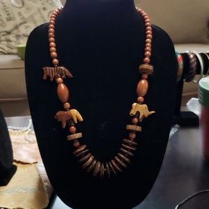 Unique wooden necklace